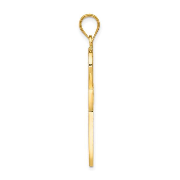 14k Yellow Gold Polished Ankh Cross Pendant, 19 x 39mm